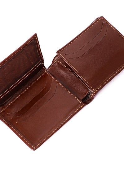 Buy Leather Wallet for men (RO 122) Soft Touch Rustic Leather, Extra Capacity with, Compact Convenience and Ideal Gift - Men's Wallet with 10 Card Slots.with cash pocket .and 2 ID windows .Brown in Egypt