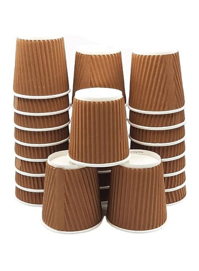 Buy Disposable Ripple Cup Brown 4 Ounce Without Lid Hot Tea Coffee Kahwa Hot Drinks & Natural Brown 50 Pieces in UAE