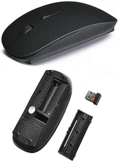 اشتري 2.4GHz Wireless Mouse With Receiver, Slim Cordless Optical Mouse Scroll Wheel For PC Laptop Computer(Black) في مصر