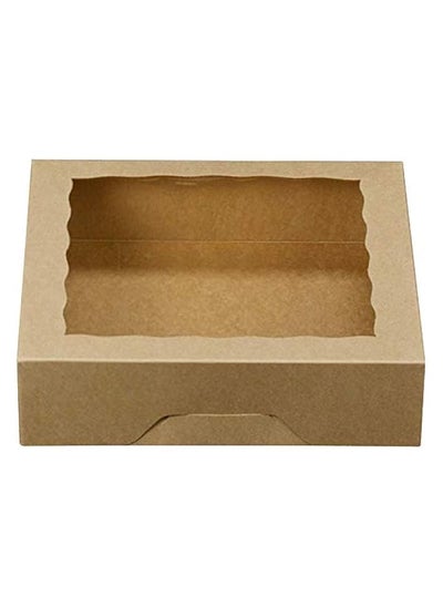 Buy 10inch Natural Kraft Bakery Pie Boxes With PVC Windows,Large Cookie box 10x10x2.5inch 12 of Pack (Brown,12) in UAE