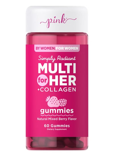 اشتري PINK SIMPLY RADIANT MULTI FOR HER + COLLAGEN, 60 Gummies في الامارات