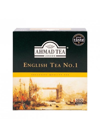 Buy Ahmad Tea Black Tea, English Tea No.1 Teabags, 100 Ct - Caffeinated And Sugar-Free in UAE