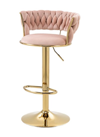 Buy Luxury bar Stool,Modern Round Adjustable Reception Chair, Gold Velvet Bar Chair, Kitchen high Dining Chair , Height Adjustable and 360° Swivel. Suitable for bar, Home, offce, Cafe in UAE