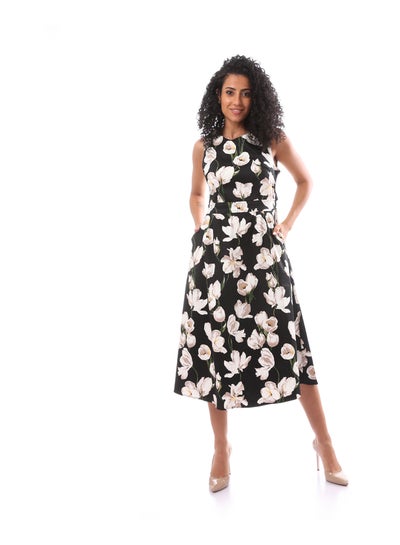 Buy Floral Loose Dress With Cape Sleeves in Egypt