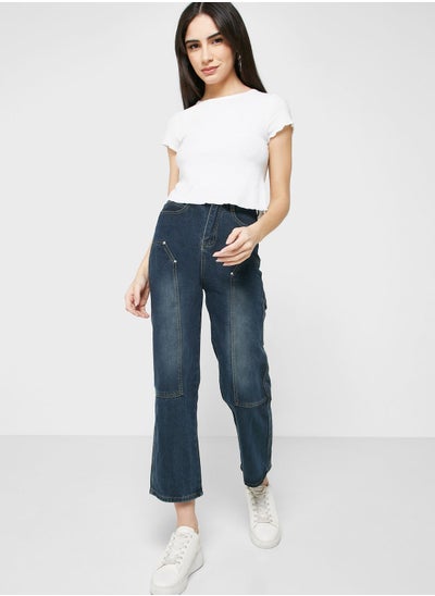 Buy Straight Fit Cropped Jeans in UAE