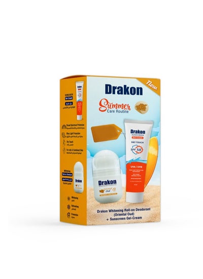 Buy Sun Screen Spf 50+ Gel Cream Dry Touch 60 Gm + Drakon Whitening Oud Deodorant Roll On 50 Ml in Egypt