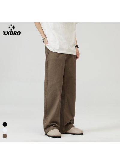 Buy Minimalist Khaki Jeans 2024 Autumn Mens Casual Loose Fit Brown in UAE