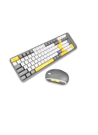 Buy QW QW06 Dual Mode BT 5.0 and 2.4GHz Wireless Keyboard and Mouse Combo - AR / EN Colorful Keycap – For Office Business PC / Mac / Android |YL/GR/WT in Egypt