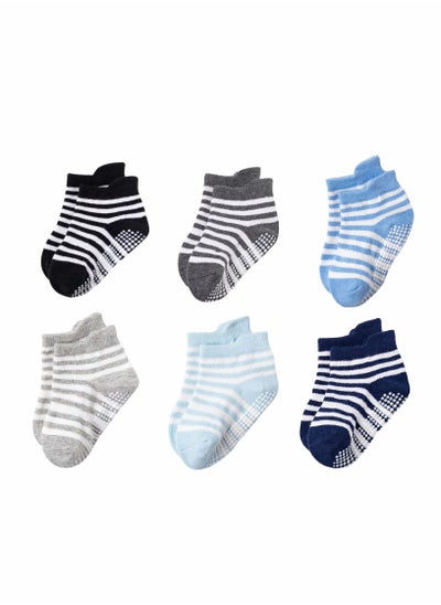 Buy Toddler Socks for Boys and Girls - Non Slip Baby Socks - Breathable Low Cut Anti Skid Socks for Kids in Saudi Arabia