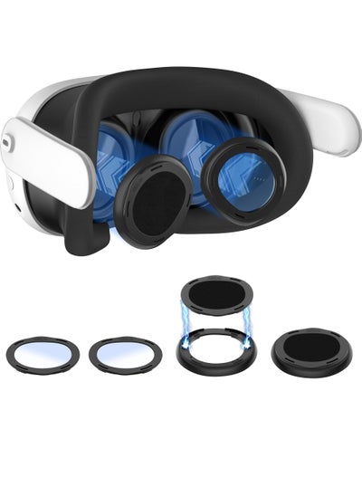 اشتري Lens Protector Cover Kit for Meta Quest 3, Protector Accessories Compatible with Oculus Quest 3, Glasses Spacer Anti-Scratch Ring with Blue Light Blocking Glasses for Meta Quest 3 في الامارات