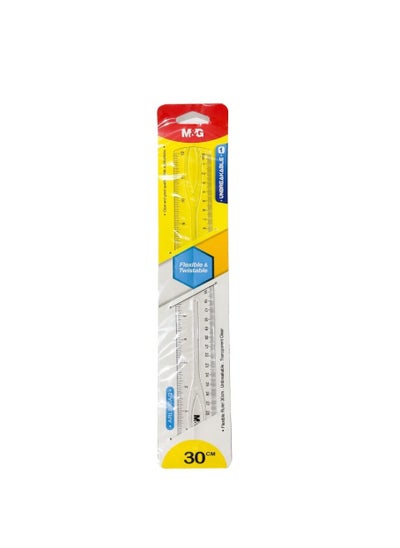 اشتري M&G Chenguang Flexible and Twistable  Ruler clear silicone - 30cm - No:ARL960AQ في مصر