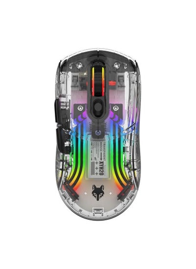 Buy XYH20 Wireless Three-mode gaming mouse full body transparent design RGB lighting -Black in UAE