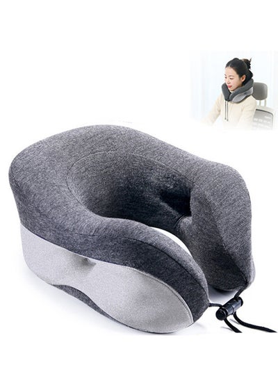 اشتري Travel Pillows Neck Pillow for Travel U Shape Neck Support Comfortable and Breathable Cover Airplane Travel Kit with Eye Masks Earplugs and Luxury Bag Light Grey. في الامارات