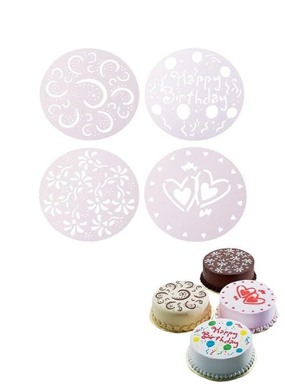 Buy 4 Pcs Cake Decorating Stencils Mold, Plastic Templates Spray Floral Cake Molds, Baking Tools, Dessert Decorating Molds in UAE