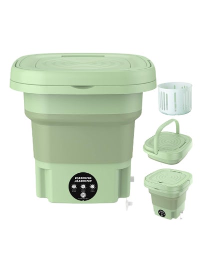 Buy Foldable and Portable Washing Machine 8 Liter - green in Saudi Arabia