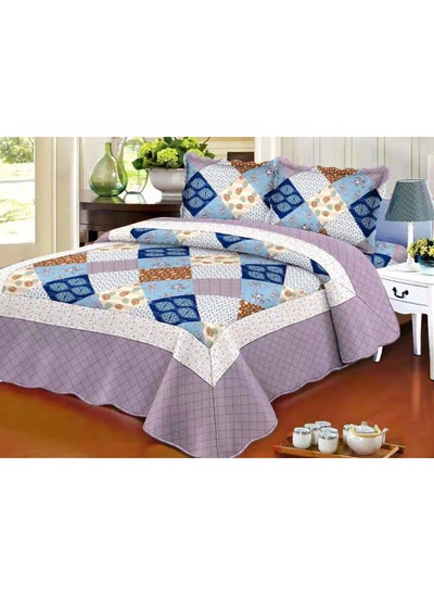 Buy Soft Bed Comforter Set Summer Quilt Lightweight Microfiber Bedspread Floral Pattern Coverlet for All Seasons Twin Quilt Set Single Bedding 4pcs in Saudi Arabia