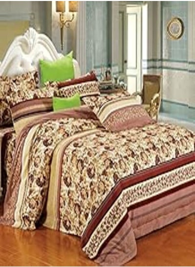 Buy Family Bed 4015 stick Bed sheet satin cotton 4 pieces size 180 x 200 cm in Egypt