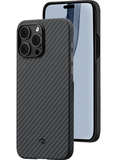Buy MagEZ Case for iPhone 14 Pro Max Compatible with MagSafe, Slim & Light iPhone 14 Pro Max Case 6.7 inch with a Case-Less Touch Feeling, 1500D Aramid Fiber Made [Fusion Weaving MagEZ Case 3 - Black/Grey in UAE