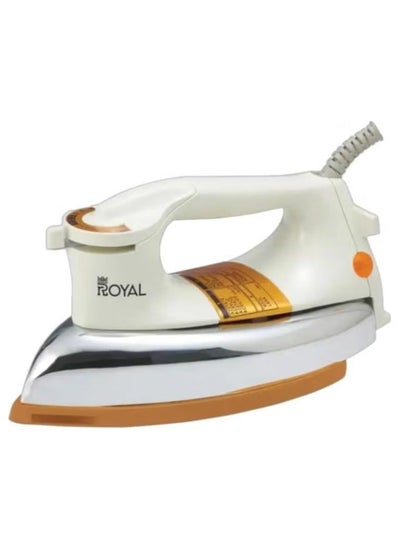 Buy Royal heavy duty dry iron, 1200 watts Non-stick ceramic coating base (white) in Saudi Arabia