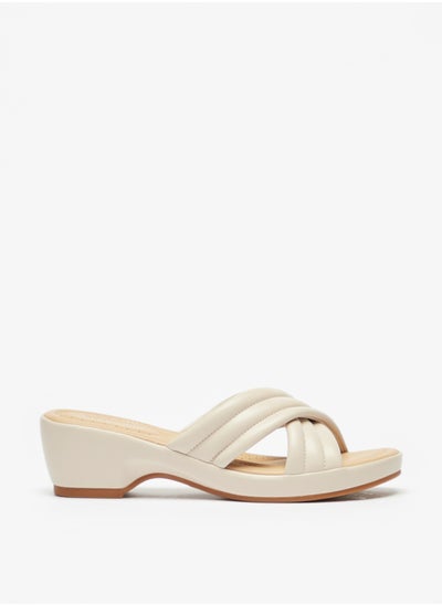 اشتري Cross Strap Slip On Sandals With Block Heels في السعودية