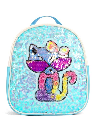 Buy Eazy Kids - Sequin School Backpack - Cat Green in UAE