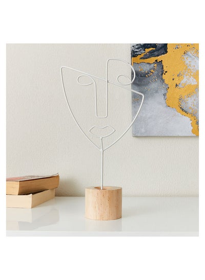 اشتري Eva Metal Candle Holder With Wooden Base 18 x 28 x 8 cm في السعودية