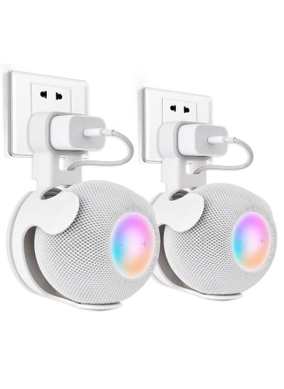 اشتري Wall Mount Bracket for Apple Homepodmin Smart Speaker Hidden Cable Management Design Space Saving No Drilling or Screwing Required Perfect Homepod Mini Speaker Accessory (White 2 Pack) في الامارات