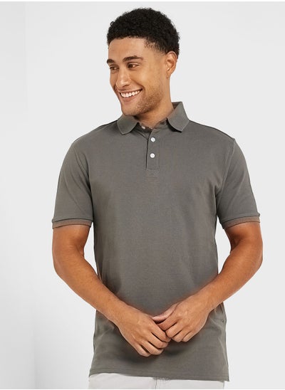 Buy Mens Short Sleeve Polo Button Up Shirt in Saudi Arabia