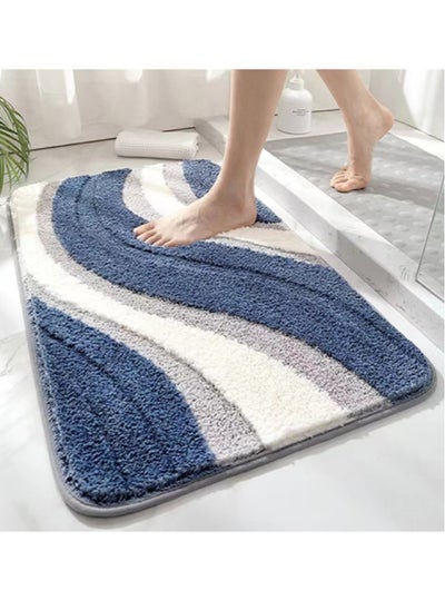 اشتري 1-Piece Bathroom Non-Slip Rug Mat Water Absorption Mat Polyester Multicolor 60x40 Centimeter في الامارات