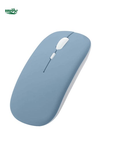 Buy Wireless Bluetooth Mouse For Laptop / IPad / IPhone (IOS13.1.2 And Later),  Noiseless Mini Mouse Compatible With Android/ Windows/Linux(Mist Blue) in UAE