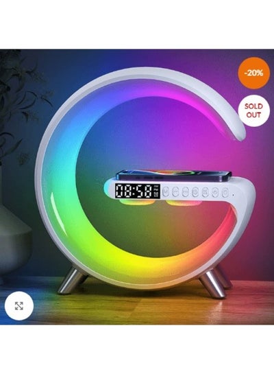 Buy Smart Bluetooth Speaker Wireless Phone Charger LED Light,Multifunctional RGB Night Light and Charging Station, Smart Sounder Alarm Clock for Bedroom Smart Desk Lamp Control with App in Saudi Arabia