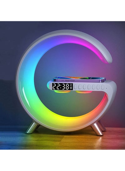 Buy Smart Bluetooth Speaker Wireless Phone Charger LED Light,Multifunctional RGB Night Light and Charging Station, Smart Sounder Alarm Clock for Bedroom Smart Desk Lamp Control with App in Saudi Arabia