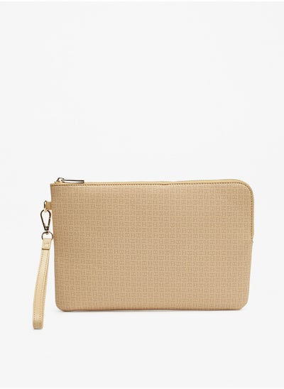 اشتري Printed Pouch with Wristlet Strap and Zip Closure في الامارات