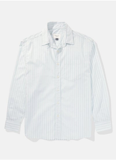 Buy AE Everyday Poplin Striped Button-Up Shirt in Saudi Arabia