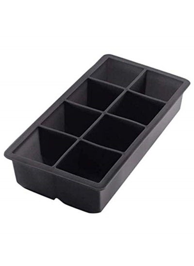 Buy 8 Big Cube Giant Jumbo Large Silicone Ice Cube Square Tray Mold Mould Black in UAE