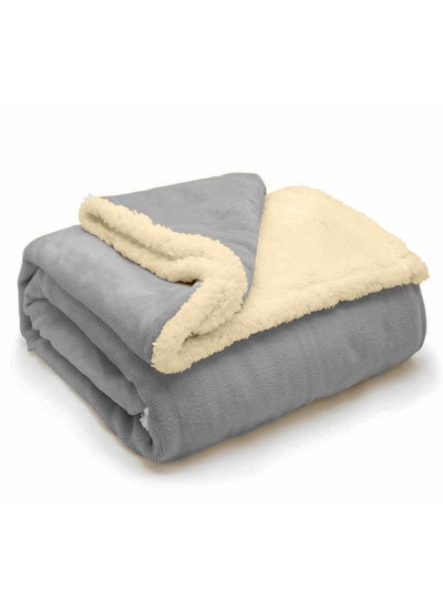 Buy Sherpa Bed Blanket King Size, Double Plush Reversible Fleece, Machine Washable, Warm and Cozy for Bed & Sofa (240x220 cm) in UAE