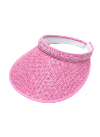 Buy Women Sun hat Covered Adjustable Cap Sports Sun Visors Female Top Hat for Sun Protection Face Covering Beach Outing Hat For Running Tennis Beach Or Golf(Pink） in Saudi Arabia