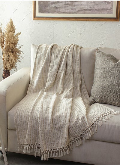 Buy Pir Panjal Throw (Natural) (122X150 cm) | Machine Washable | 100% Cotton in Saudi Arabia