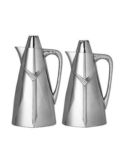 Buy set 2 pieces Vacuum Flask Silver in Saudi Arabia