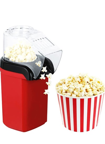 Buy Hot Air Popcorn Popper Maker With Measuring Cup To Portion Popping Corn Kernels + Melt Butter 1400 W DAPP150V2RD04 Red in UAE