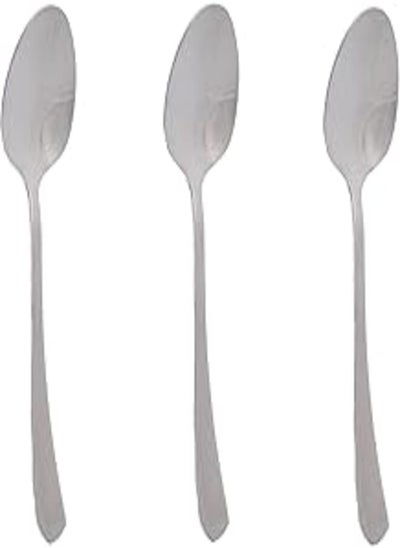 Buy Zinnia Stainless Steel Curvy/Mirror Tea Spoons 3-Piece Set, Multicolor in Egypt