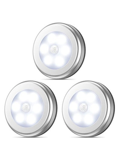 Buy Upgraded Motion Sensor Light Cordless Battery-Powered LED Night Light Closet Lights Stair Lights Puck Lights Safe Lights for Hallway Bathroom Bedroom Kitchen (White - Pack of 3) in Saudi Arabia