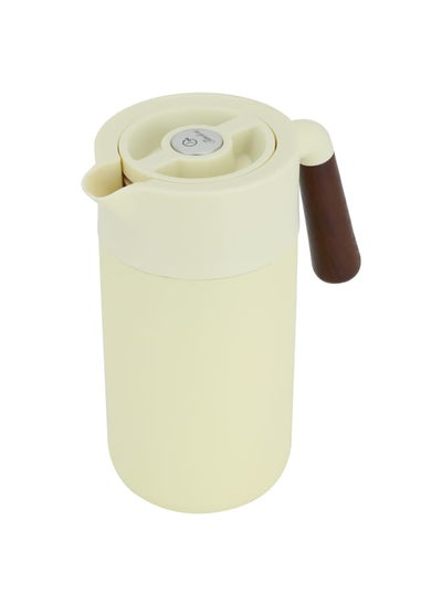 Buy Tara Thermos Light Lemon Wooden Handle 1.2L in Saudi Arabia