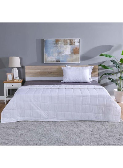 اشتري Joy Cotton Quilted Bed Spread King Size 100% Cotton  Ultra Soft And Lightweight Modern Bed Cover For Bedroom  L 200 X W 220 Cm  White في الامارات