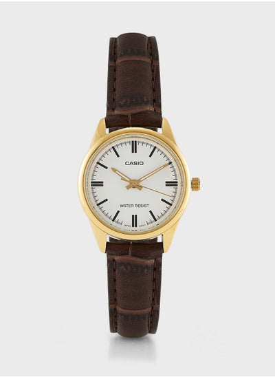 Buy Leather Strap Analog Watch in UAE