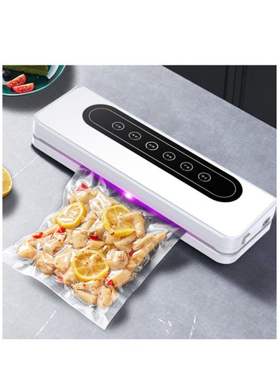 Buy Vacuum Sealer Machine - Food Vacuum Sealer Automatic Air Sealing System for Food Storage Dry and Moist Food Modes Compact Design with 10Pcs Seal Bags Starter Kit in UAE