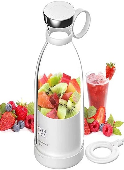 Buy Rechargeable mini juicer cup fruit blenders home travel use food mixer fruit smoothie blender mini food processor juicer 350ML in UAE