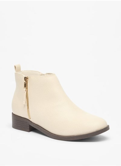 اشتري Women's Textured Ankle Boots with Zip Closure في السعودية