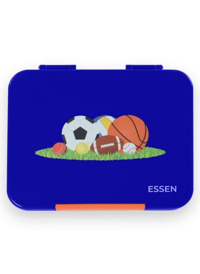 Buy Essen Bento Large Lunch Box for kids boys - Blue Sports balls in UAE