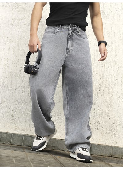 اشتري Men Grey Jeans - Baggy Loose Fit for Casual Style في الامارات